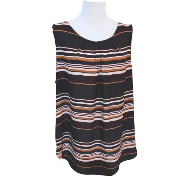 LOFT Blouse Top Cami‎ Sleeveless Career Office Professional Chic XL Neutrals - Picture 1 of 7